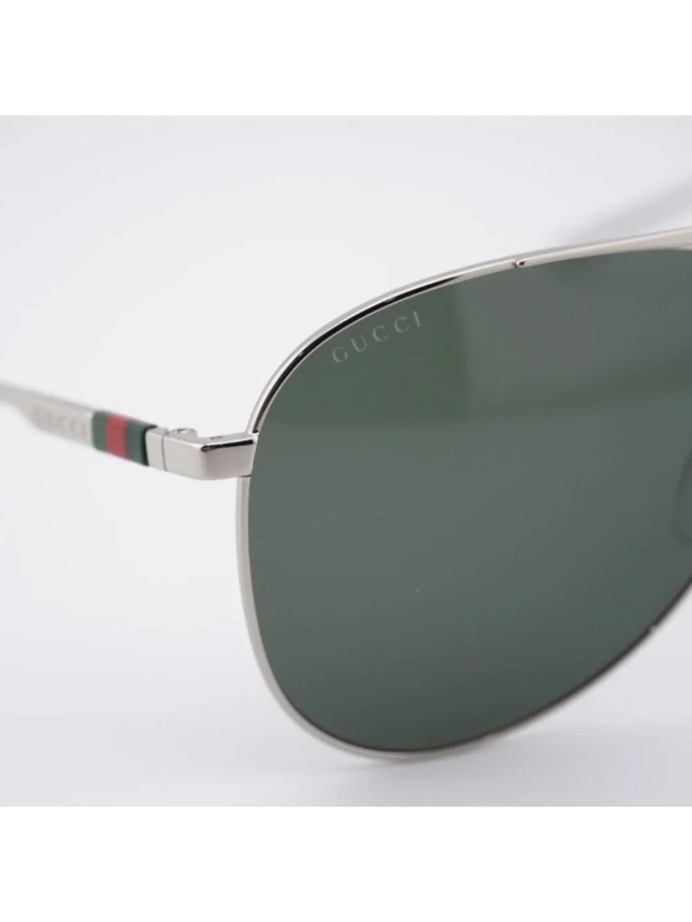 Gucci GG1677S 001 Sunglasses Silver Aviator Frame, Grey Lenses